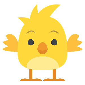 Front-facing baby chick