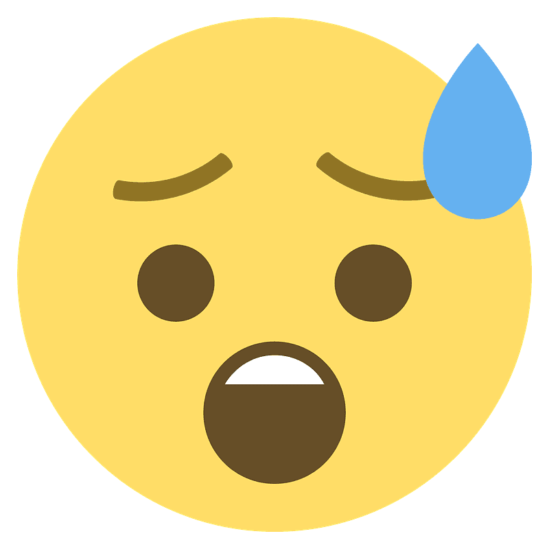 Anxious face with sweat