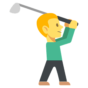 Person golfing