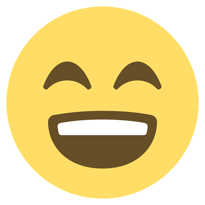 Grinning face with smiling eyes
