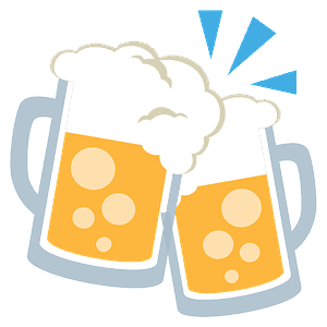 Clinking beer mugs