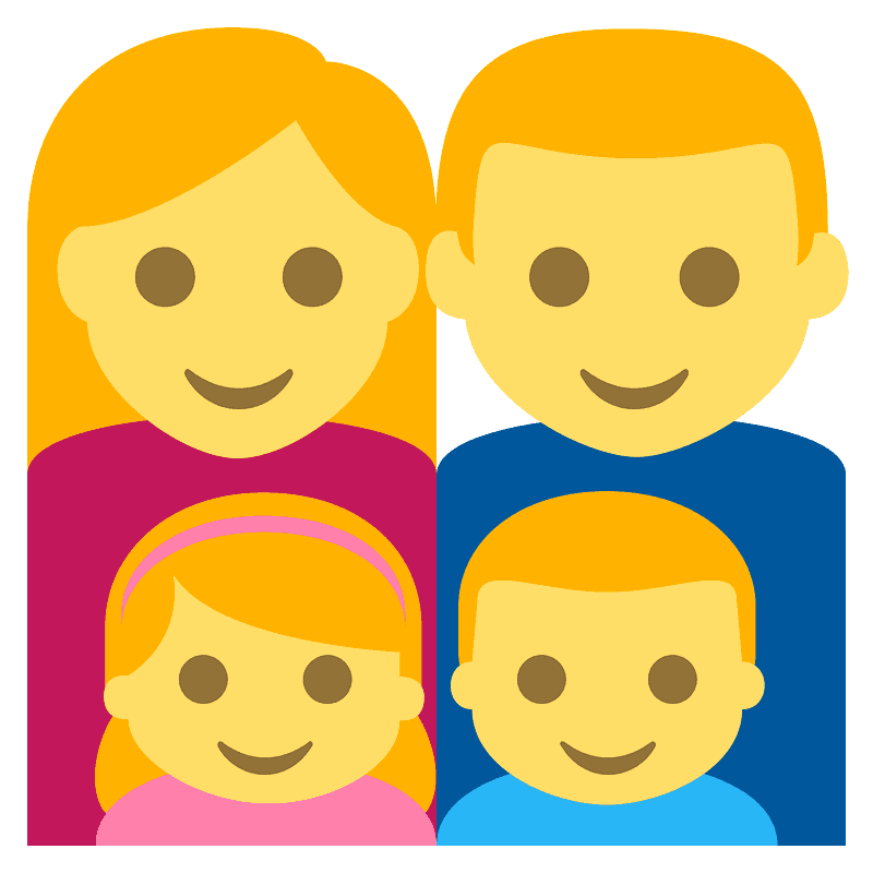Family: man, woman, girl, boy