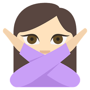 Person gesturing NO