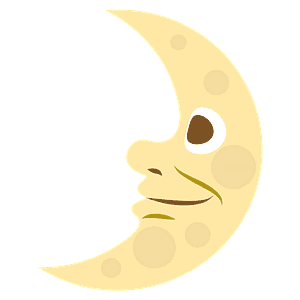 First quarter moon face