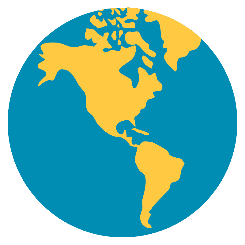 Globe showing Americas