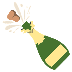 Bottle with popping cork