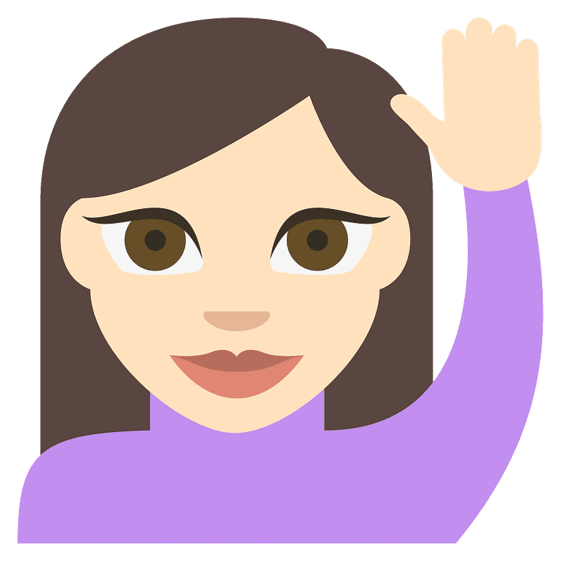 Person raising hand