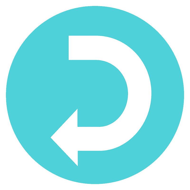 Right arrow curving left