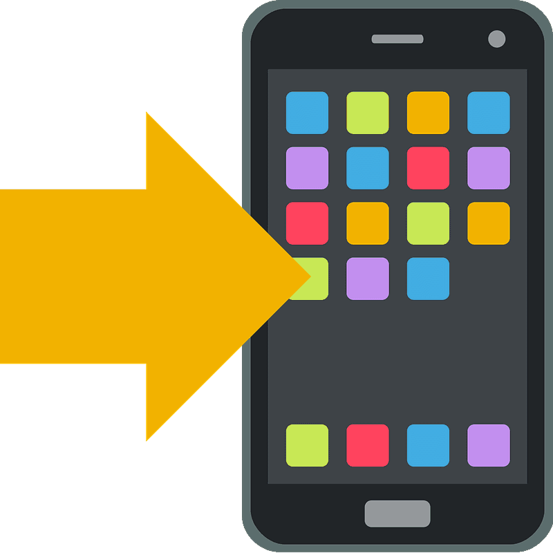 Mobile phone with arrow