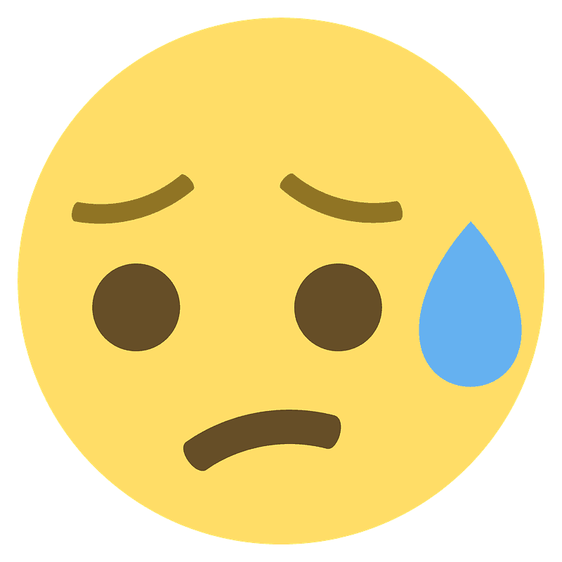 Sad but relieved face