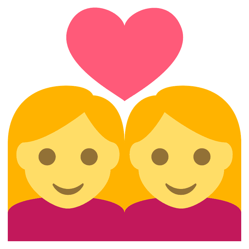 Couple with heart: woman, woman