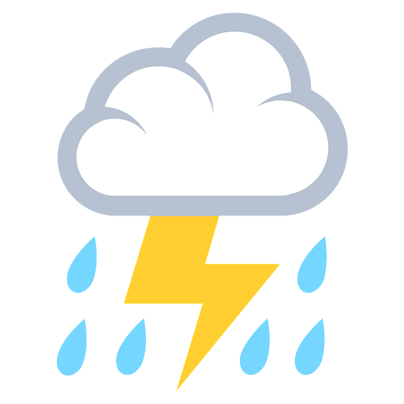Cloud with lightning and rain