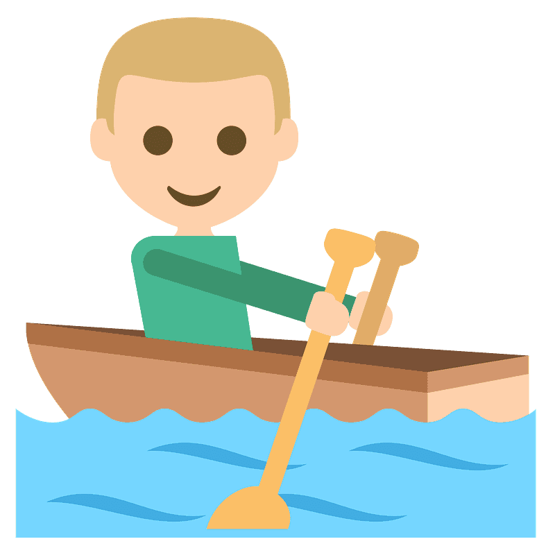 Warna kulit cerah-sedang orang mendayung perahu