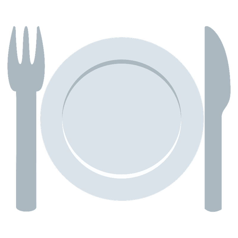 Fork and knife with plate - Free vector emoji on creazilla.com