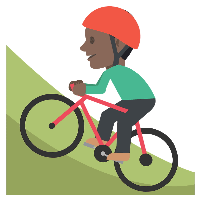 Person mountain biking
