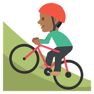 Person mountain biking