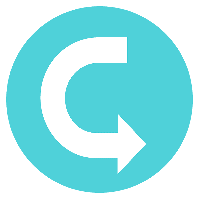 Left arrow curving right