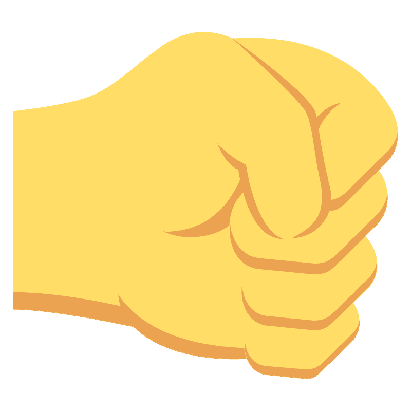 右向きのこぶし