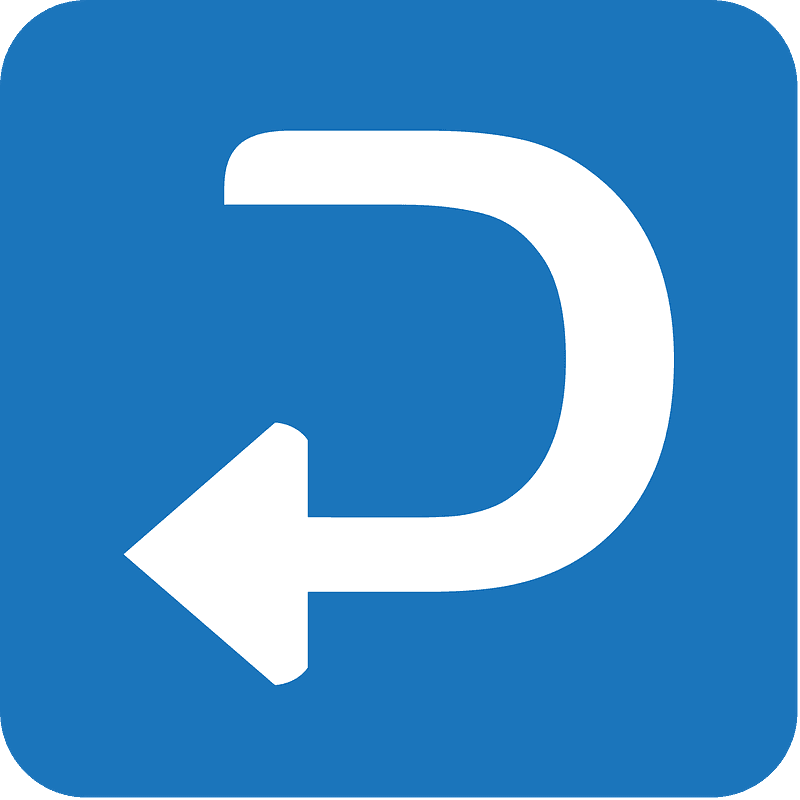 Right arrow curving left