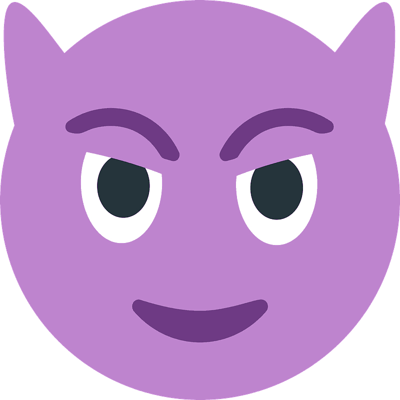 Smiling face with horns