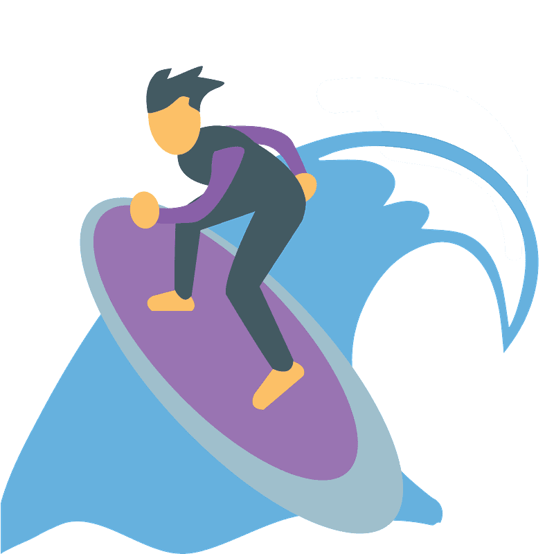 Person surfing - Free vector emoji on creazilla.com