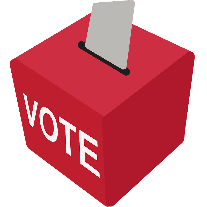 Ballot box with ballot