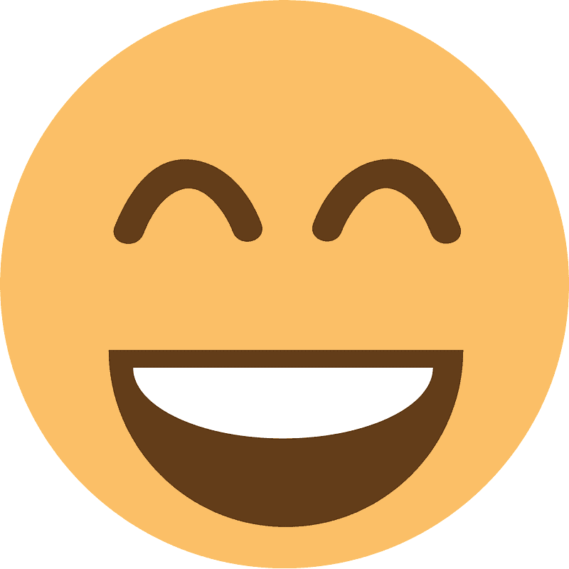 Grinning face with smiling eyes