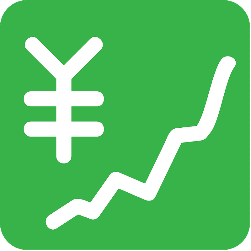 Chart increasing with yen