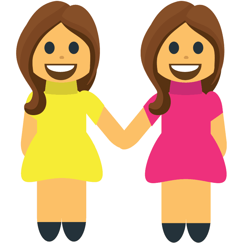 Women holding hands - Free vector emoji on creazilla.com