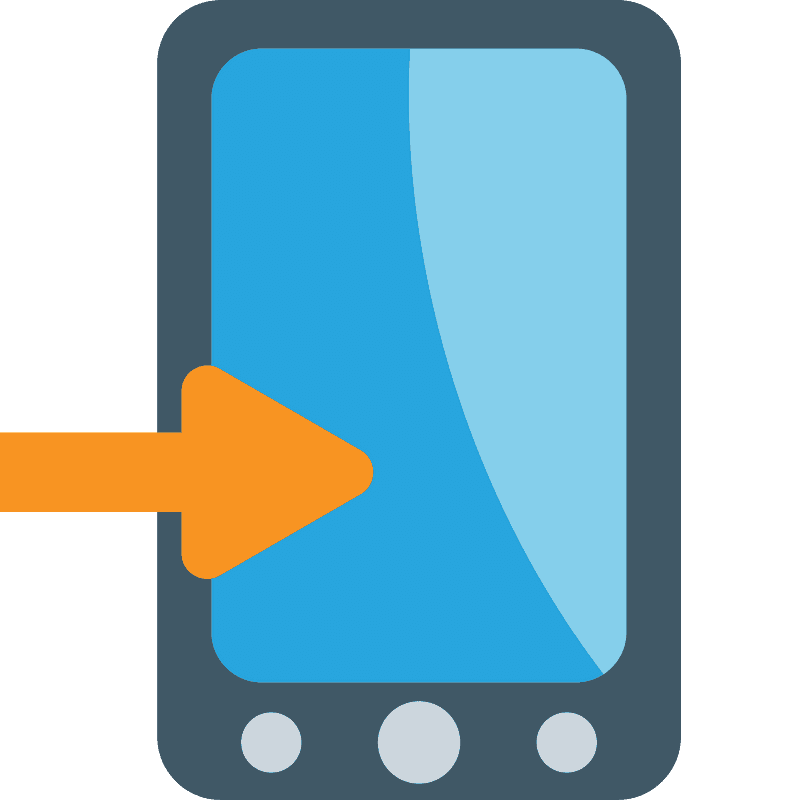 Mobile phone with arrow