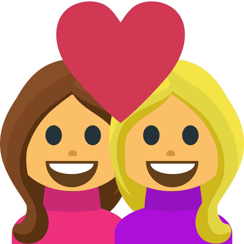 Couple with heart: woman, woman