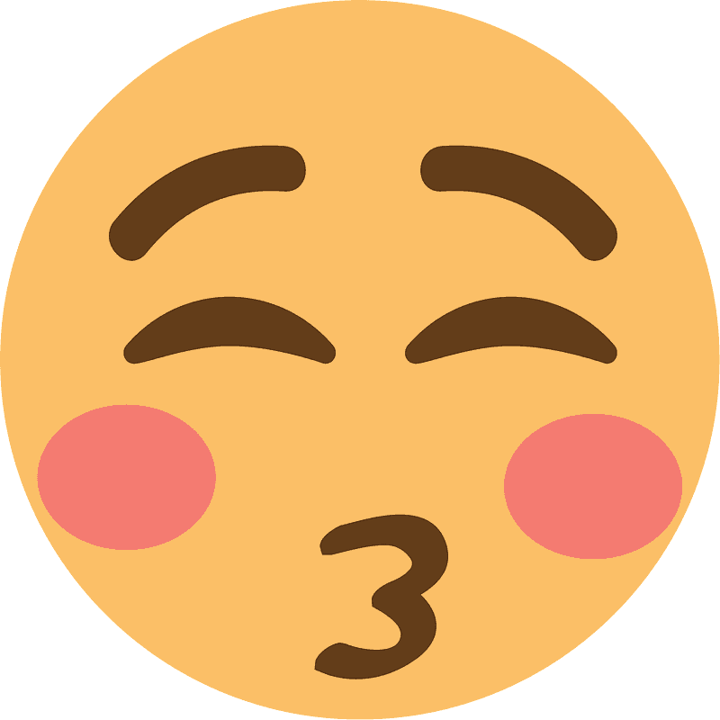 Kissing face with closed eyes