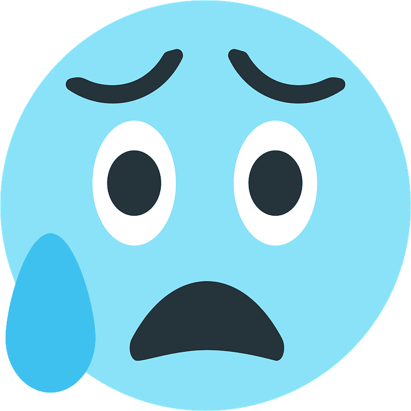 Anxious face with sweat