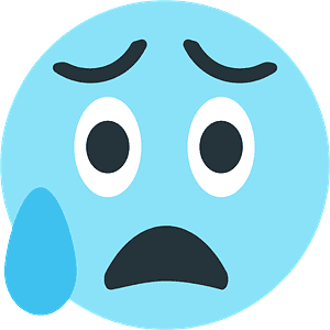 Anxious face with sweat