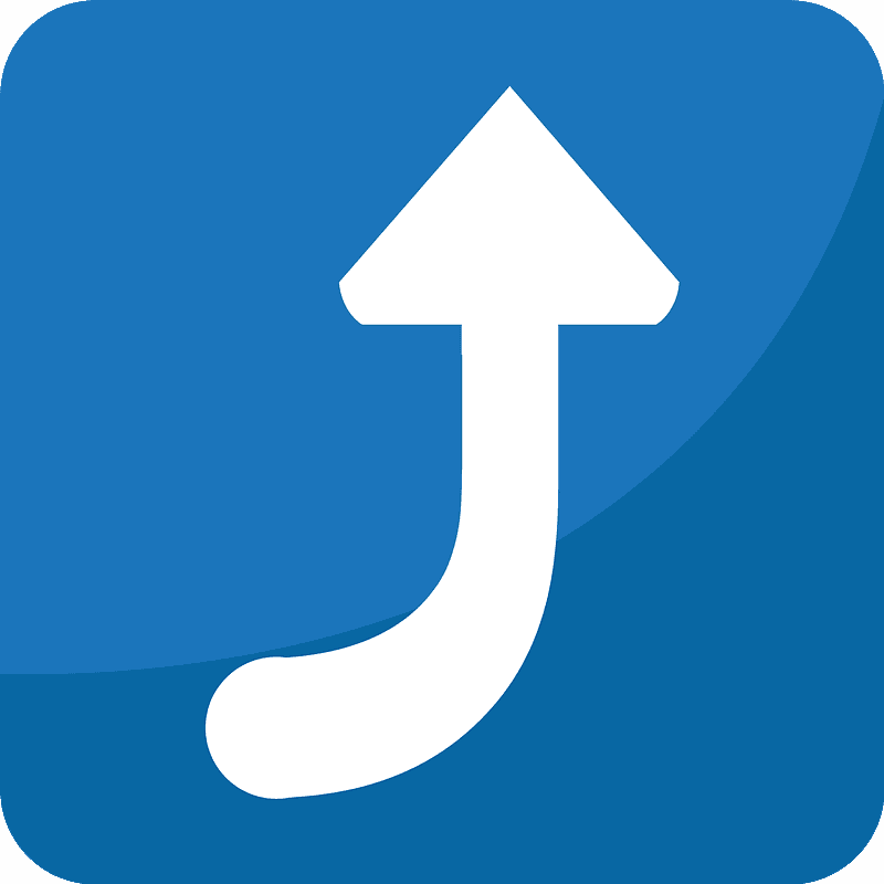 Right arrow curving up