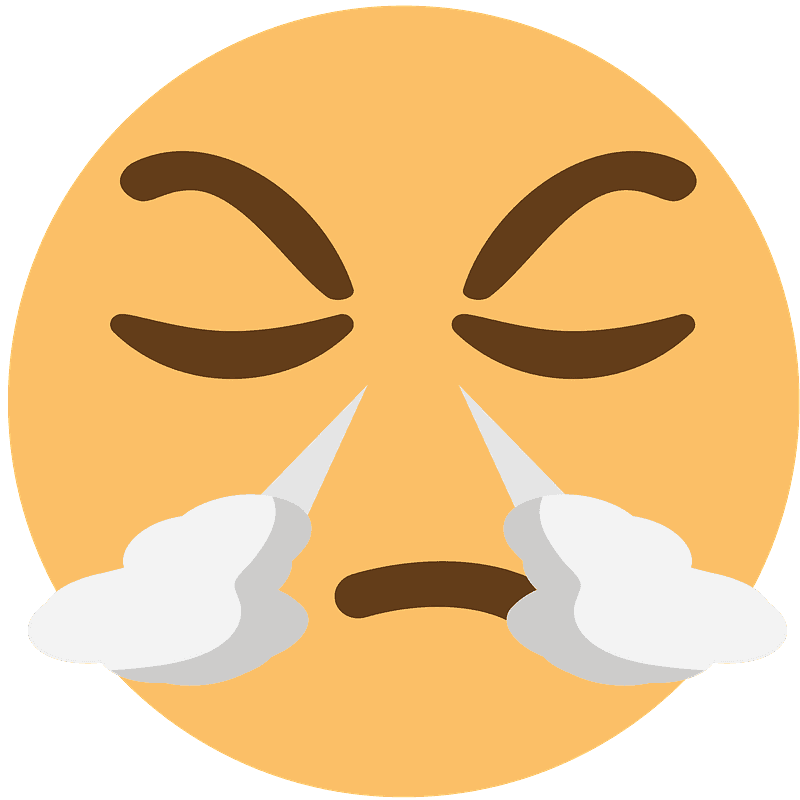 Face with steam from nose