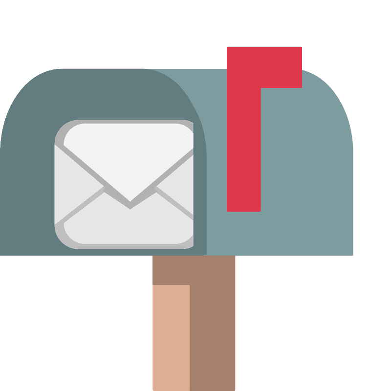 Open mailbox with raised flag