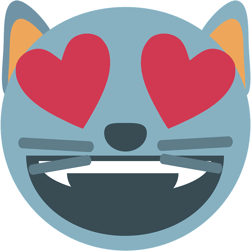 目がハートの猫