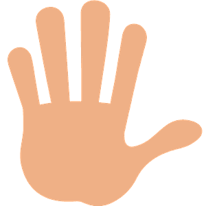 Hand with fingers splayed