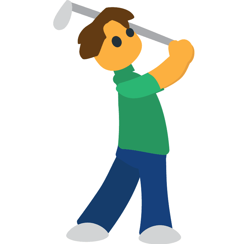 Person golfing