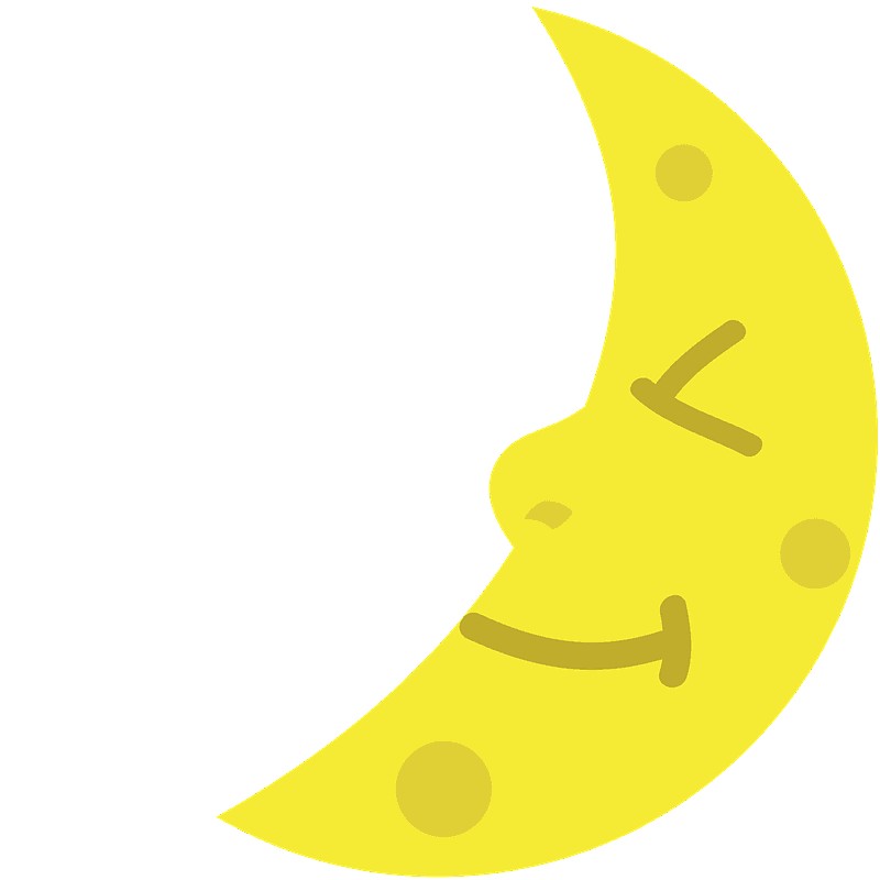 First quarter moon face