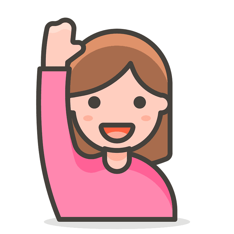 Woman raising hand