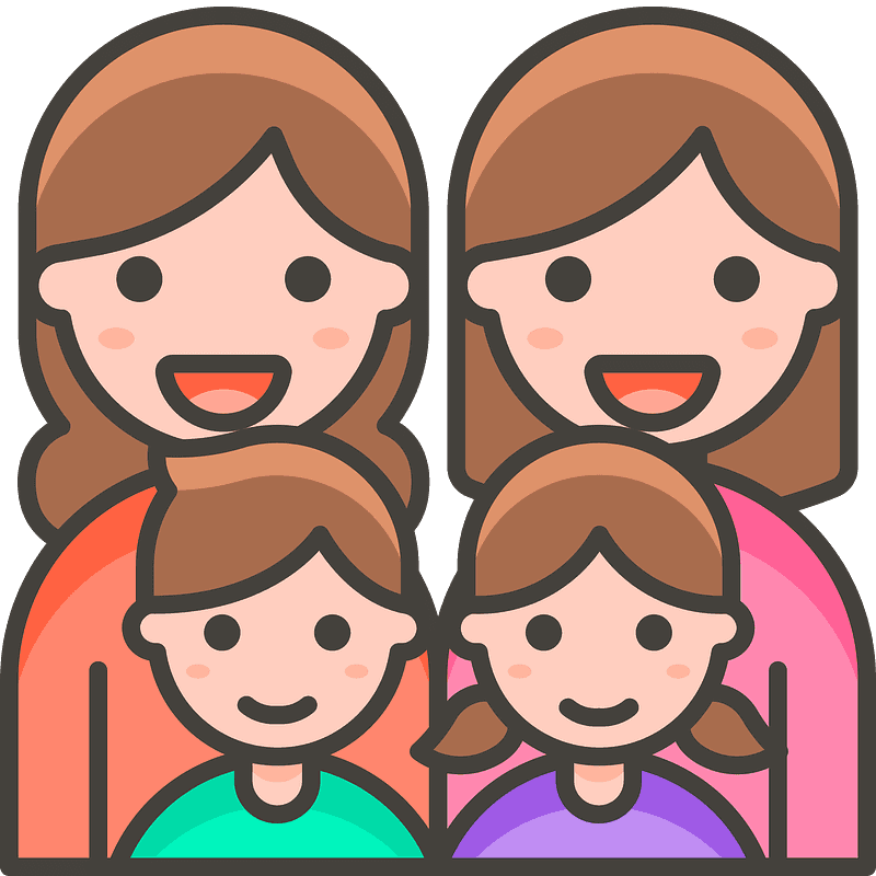 女人女人女孩男孩 家庭