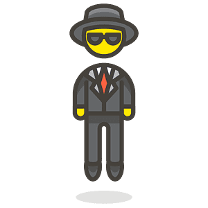 Person in suit levitating