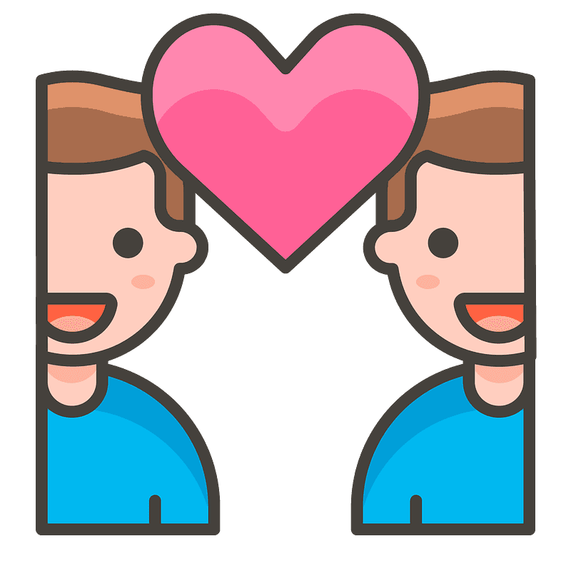 Couple with heart: man, man