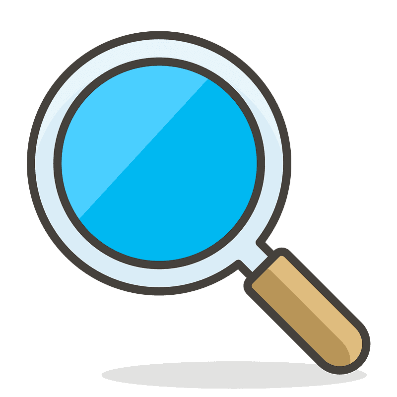 Magnifying glass tilted left