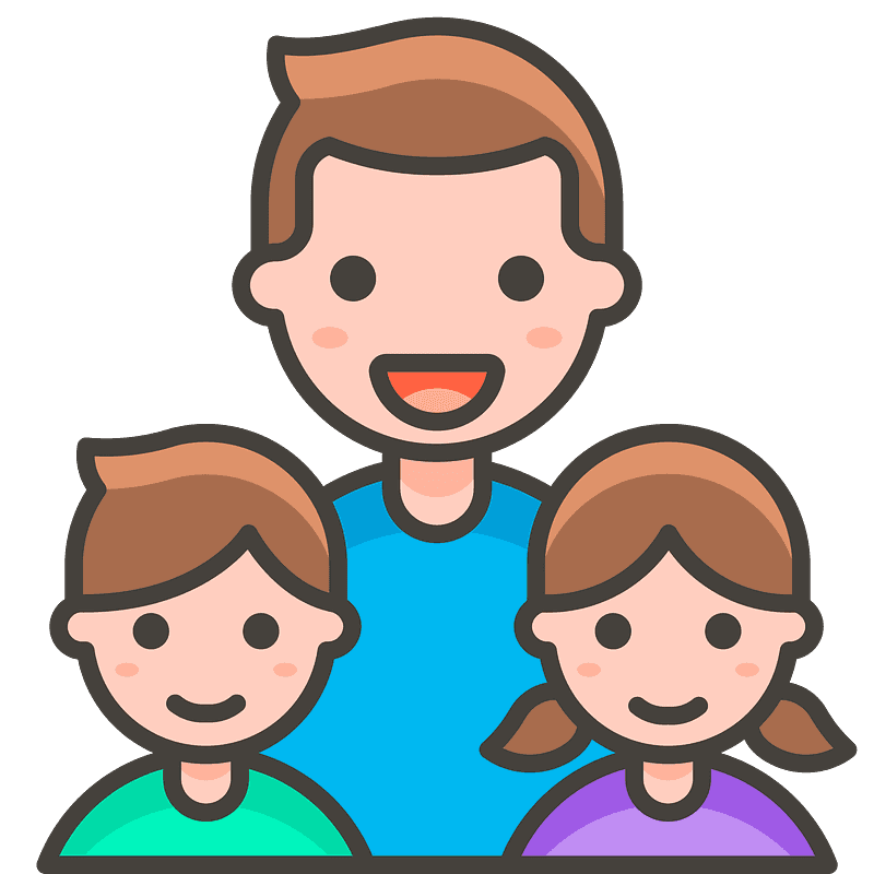 Family: man, man, girl, boy