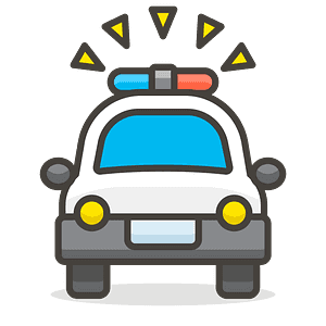 Oncoming police car