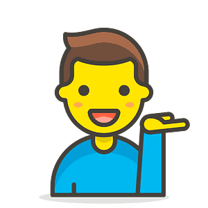 Man tipping hand