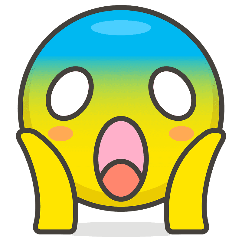 Face screaming in fear